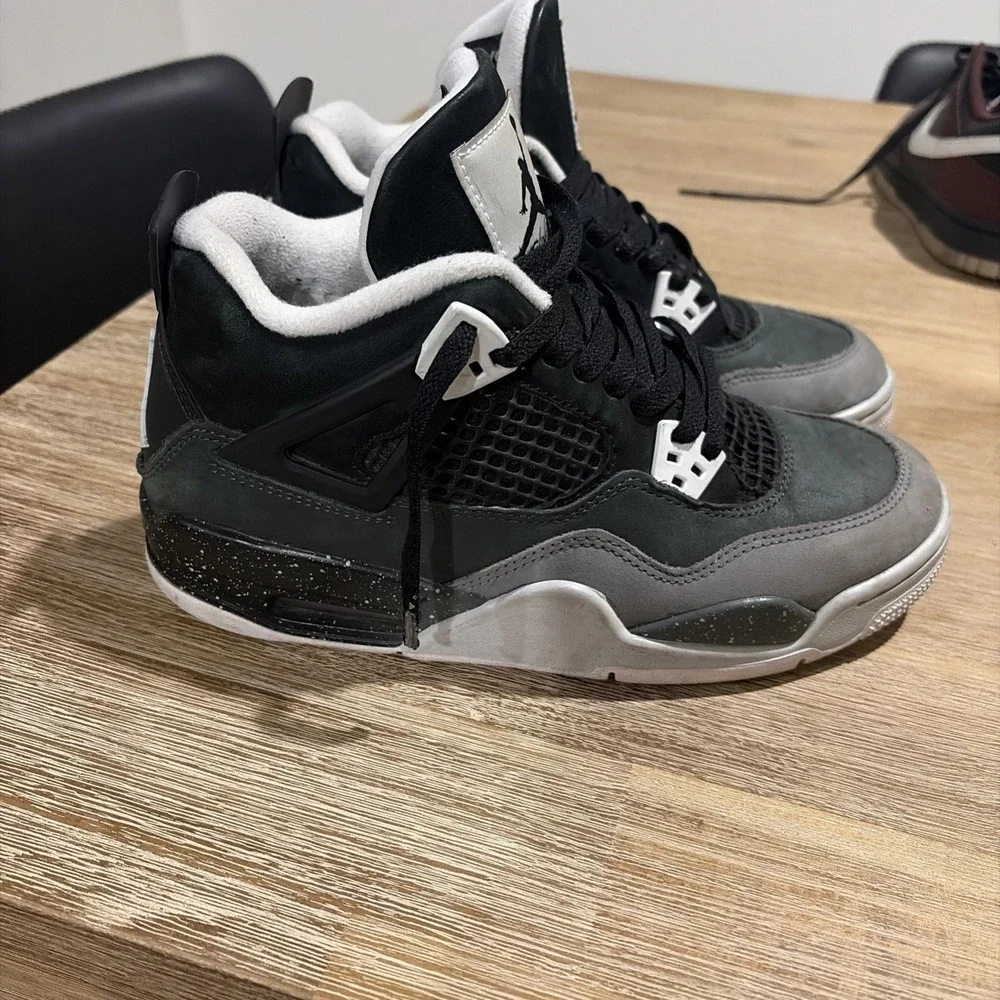 Kids Jordan 4 Fear Sneakers Black/gray Size 6Y No Box Gradeschool